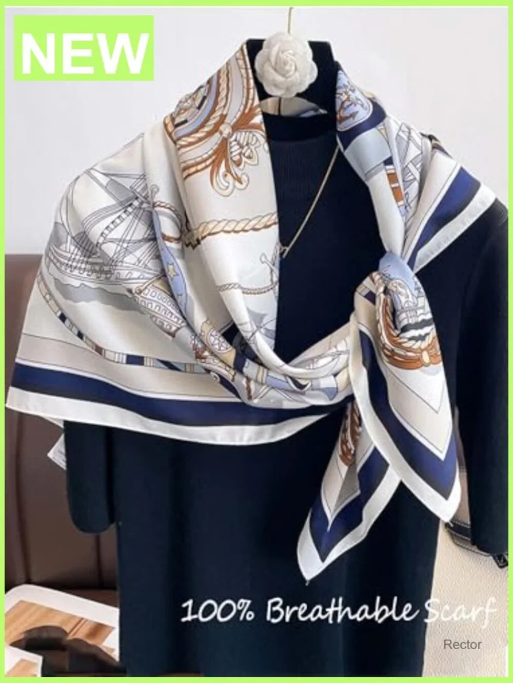 100% Mulberry Silk Square Scarf 21